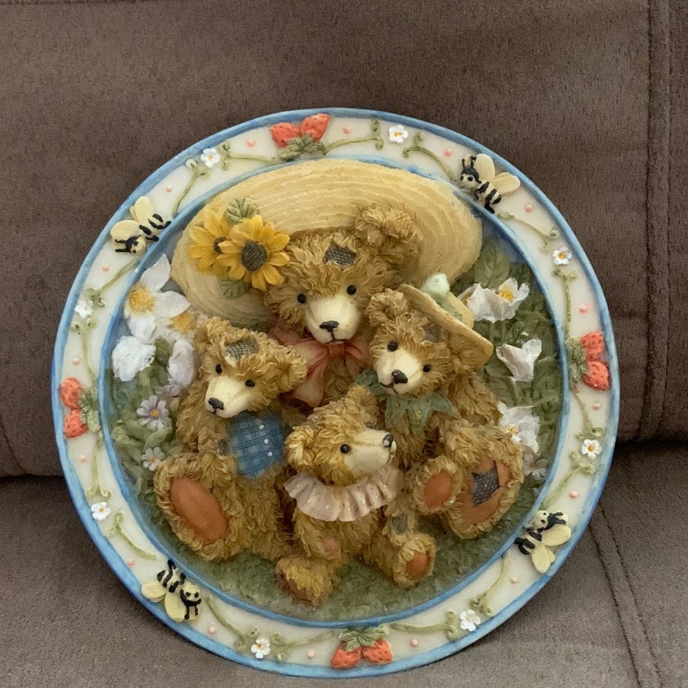 Teddy Bears Decor Plate 6”. 3D